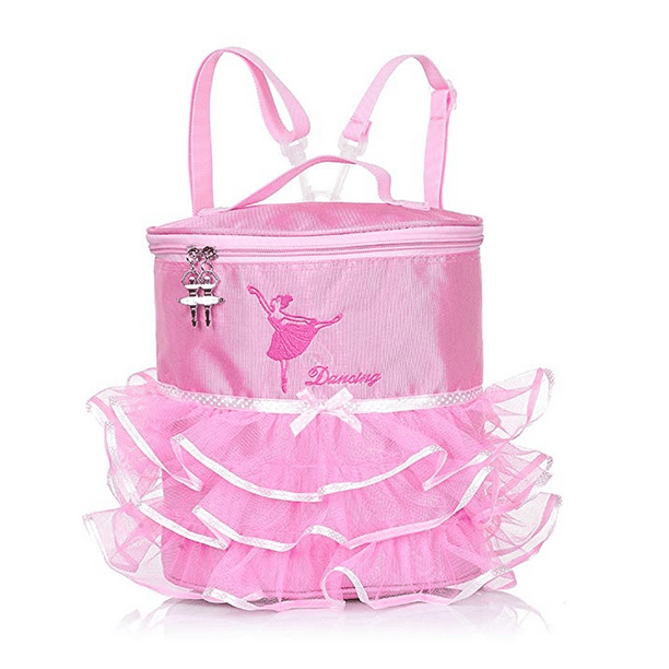3-pcs Backpack with Coin Purses and Hair Clips Ballerina Bags For Little Girls Pink with lace bag embroideredBallerina Pink with lace bag embroideredBallerina
